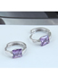 Fashion White Diamond Square Micro-inlaid Zircon Alloy Earrings