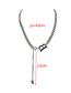 Fashion Silver Color Steel Letter Pendant Chain Necklace