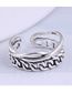 Fashion Silver Color Cross Chain Alloy Open Ring