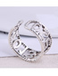 Fashion Silver Color Digital Hollow Open Ring