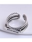 Fashion Silver Color Cross Geometry Alloy Open Ring