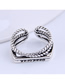 Fashion Silver Color Cross Geometry Alloy Open Ring