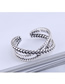 Fashion Silver Color Weaving Cross Alloy Open Ring