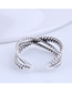 Fashion Silver Color Weaving Cross Alloy Open Ring
