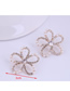 Fashion Silver Diamond And Pearl Flower Hollow Alloy Stud Earrings