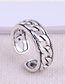Fashion Silver Thick Chain Hollow Alloy Open Ring