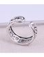 Fashion Silver Thick Chain Hollow Alloy Open Ring