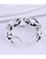 Fashion Silver Thick Chain Hollow Open Ring