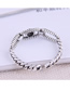 Fashion Silver Round Bead Geometric Hollow Open Ring