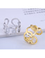 Fashion Golden Thick Chain Hollow Braided Open Ring