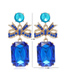 Fashion Champagne Bowknot Diamond Geometric Alloy Earrings