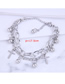 Fashion Silver Chain Cross Round Bead Stainless Steel Double Bracelet