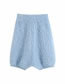 Fashion Gray Solid Color High Waist Knitted Straight Shorts