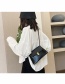 Fashion Black Lock Solid Color Crossbody Shoulder Bag