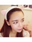 Fashion Pink Cat Ears Contrast Color Wide Side Elastic Headband