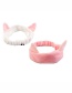 Fashion White Cat Ears Contrast Color Wide Side Elastic Headband