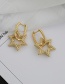 Fashion Gold Color Copper Inlaid Zircon Hexagonal Star Stud Earrings