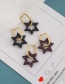 Fashion Color Copper Inlaid Zircon Hexagonal Star Stud Earrings