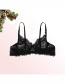 Black Lace Flower Embroidery Bra