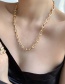 Fashion Copper Inlaid Zircon Thick Chain Copper Gold-plated U-shaped Lock Necklace Earrings Bracelet