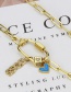 Fashion Copper Inlaid Zircon Copper Inlaid Zircon Love Letter Knob Square Necklace