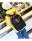 Fashion Black Yellow Canvas Letter Print Backpack