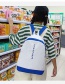 Fashion White With Blue Contrast Stitching Letter Print Backpack