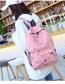 Fashion Pink Canvas Sailboat Print Backpack