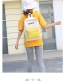 Fashion Yellow With Hundred Nylon Fabric Stitching Contrast Letter Backpack