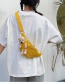 Fashion Yellow Canvas Plush Bear Letter Embroidery Crossbody Chest Bag