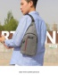 Fashion Section Two Gray Canvas Monogram Zipper Shoulder Messenger Bag