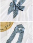 Fashion Thin Chain Navy Satin Printed Bow Ribbon Long Ribbon Silk Scarf