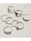 Fashion Silver Color Diamond Love Heart Geometric Shape Alloy Ring Set
