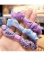 Fashion Purple Series [3 Roots] Fabric Flower Print Childrens Large Intestine Circle Hair Rope Set