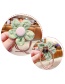 Fashion Green Plaid Flowers Net Yarn Polka Dot Knotted Contrast Flower Children Hair Rope