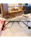 Fashion Black Frame Glasses Round Frame Alloy Leopard Print Childrens Flat Glasses