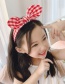 Fashion Pink Three-piece Suit Fabric Bowknot Checkered Net Yarn Printing Knotted Wide Side Childrens Headband
