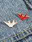 Fashion Red Thousand Paper Crane Alloy Paint Brooch