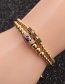 Fashion Gold Colorful Suit Micro-inlaid Zircon Cube Cylindrical Water Drop Bracelet Set