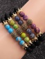 Fashion Emperor Yellow Purple Emperor Stone Crown Diamond Ball Copper Beads Beaded Bracelet Set