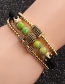 Fashion Emperor Yellow Green Emperor Stone Crown Diamond Ball Copper Beads Beaded Bracelet Set