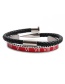 Fashion Red Suit Stainless Steel Roman Letter Opening Adjustment Bracelet Set