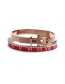 Fashion Red Roman Alphabet Bracelet Set Stainless Steel Roman Opening Adjustment Bracelet Set