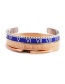 Fashion Blue Open Bracelet Set Stainless Steel Roman Letter C Twisted Opening Adjustment Bracelet Set