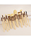 Fashion Yellow Set Of 12 Nylon Hair Makeup Brushes With Wooden Handle And Aluminum Tube