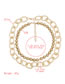 Fashion Gold Color Bead Alloy Thick Chain Hollow Multilayer Necklace