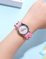 Fashion Pink 6d Embossed Football Pattern Digital Face Childrens Sports Watch