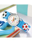 Fashion Black 3d Embossed Football Pattern Digital Face Childrens Sports Watch