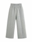 Fashion Gray Flannel Elastic Waist Loose Wide-leg Pants