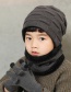 Fashion Childrens Three-piece Khaki Childrens Three-piece Suit With Velvet Thickened Checkered Knitted Hat Bib Gloves